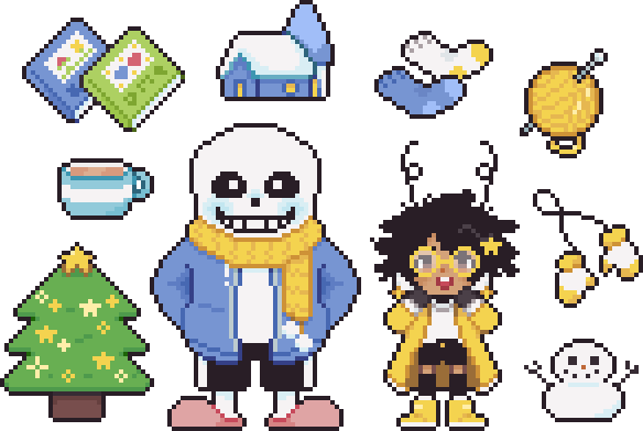 Sans and Gokiburi-chan in winterwear